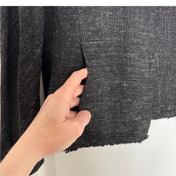 Eileen Fisher Charcoal Gray lightweight open blazer jacket pockets Large - Picture 4 of 8